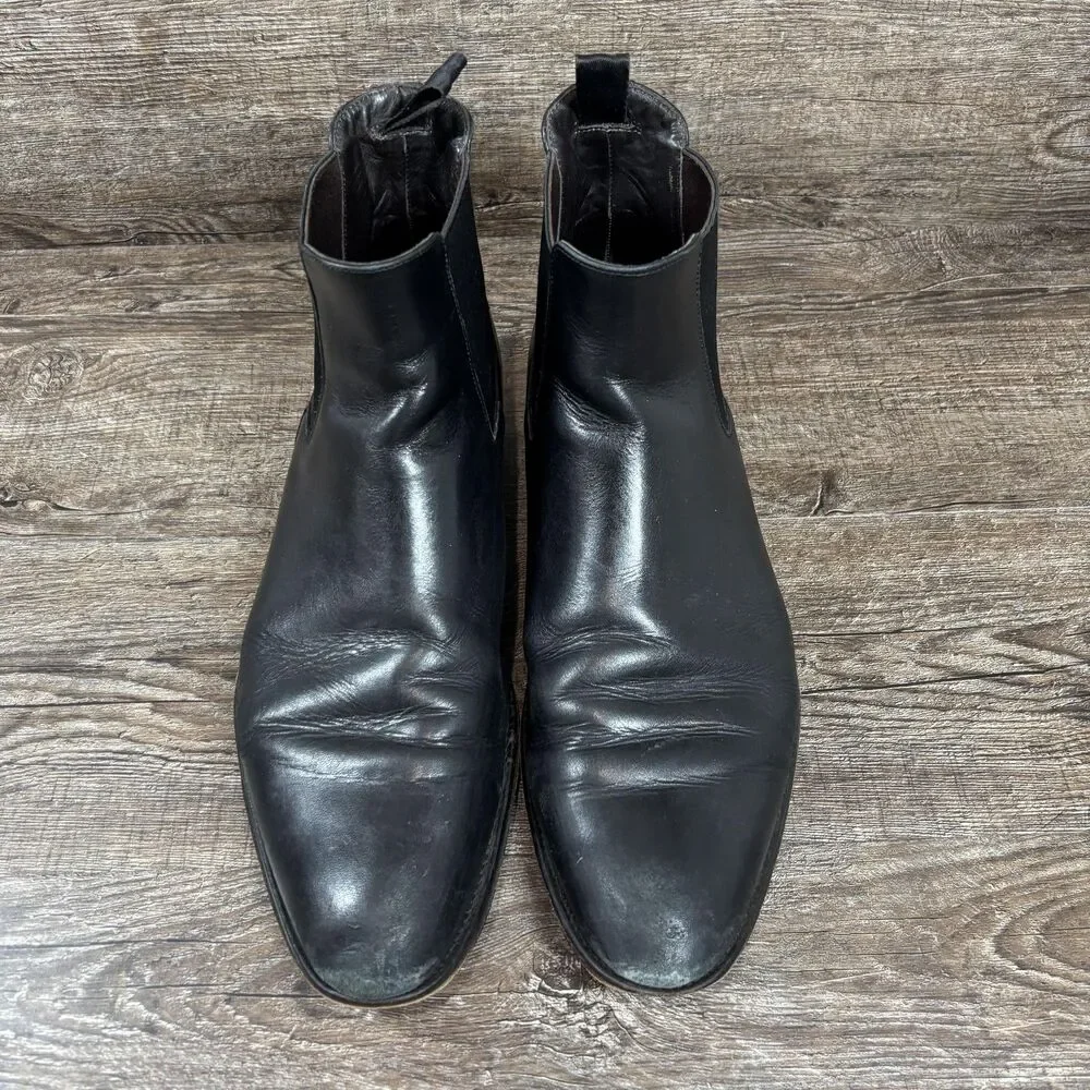 Suitsupply Chelsea Boots Men's 10.5 Black Leather Pull On Made Italy FW141150